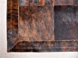 Brown Brindle Patchwork Cowhide Rug, 260 x 350 cm