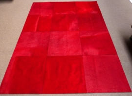 Red Patchwork Rug, 180 x 240 cm