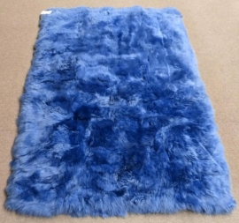 Blue Sheepskin Rug, 120 x 170 cm
