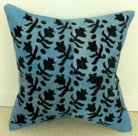 Laser Cut Turquoise Cowhide Cushion (2)