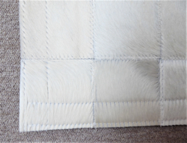 White Patchwork Cowhide Rug, 200 x 300 cm