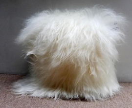 White Icelandic Sheepskin Cushion