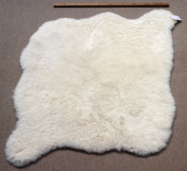 White Shorn Sheepskin Rug, Double, +/- 115 x 120 cm (22)