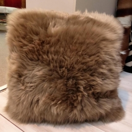 Taupe Sheepskin Cushion