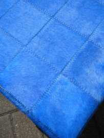 Cowhide Ottoman Blue