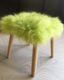 Apple Green Semi-Long Haired Sheepskin Stool
