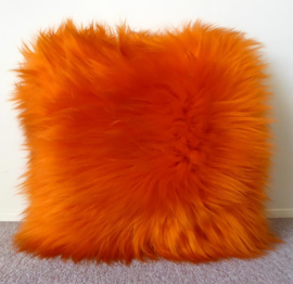 Orange Sheepskin Cushion