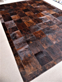 Brown Brindle Patchwork Cowhide Rug, 260 x 350 cm