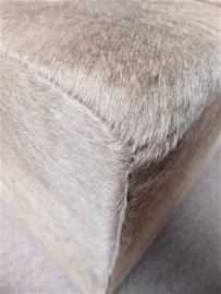 Beige Cowhide Ottoman