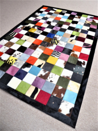 Multicolor Koeienhuid Patchwork Tapijt, 120 x 180 cm