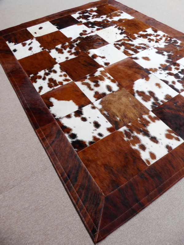 Brown White Patchwork Cowhide Rug 180, How To Make A Patchwork Cowhide Rug