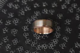 Titanium ring met gouden band