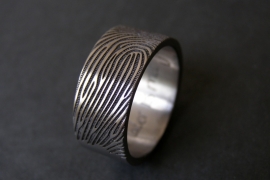 Titanium vingerafdruk ringen Extra lange vingerafdruk 180c