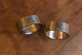 Titanium vingerafdruk ringen