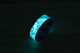 Titanium ring met Lapis lazuli, Turkoois en meteoriet