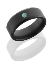 ARES Black Diamond Ring + Diamant Kleur /  8 mm breed