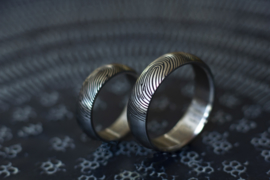 Vingerafdruk ringen 180c  Titanium