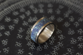 Titanium ring met Lapis lazuli, Turkoois en meteoriet
