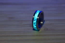 Titanium ring met Lapis lazuli, Turkoois en Meteoriet