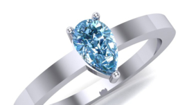 Pear 0.37ct Fancy Vivid Blue VVS2 EX VG None