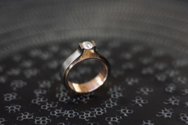 Titanium solitair ring / Round 0.53ct E VVS2