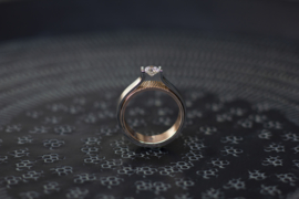 Titanium solitair ring / Round 0.53ct E VVS2