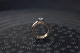 Titanium solitair ring met Diamant