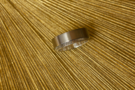 Titanium ring met zilveren binnenzijde en vingerafdruk
