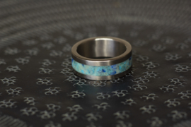 Titanium ring met Lapis lazuli, Turkoois en Meteoriet