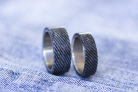 Denim ring Gematteerd