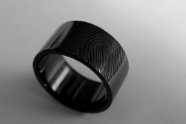 Zirkonium vingerafdruk ring