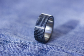 Denim ring Gematteerd