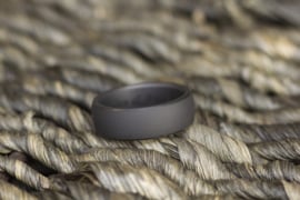 ARES - Witgouden Mokume Gane - Black Diamond Ring - 8 mm breed