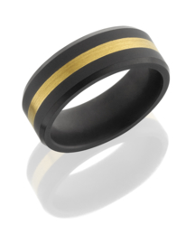 ARES Black Diamond Ring - 24K Geelgouden band - 8 mm breed