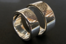 Zilveren vingerafdruk ringen