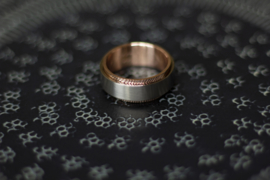 Titanium ring met gouden band