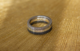 Gouden Railsetting ring met CVD diamant & aanschuifringe