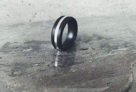 ARES Black Diamond Ring - Zilveren  band - 8 mm breed