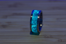 Titanium ring met Lapis lazuli, Turkoois en meteoriet