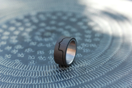 Carbon profiel ring, carbon ring met gezichts profiel