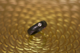 Zwarte zirkonium ring met witte diamant 3.5 mm