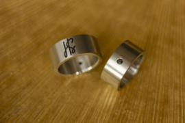 Titanium Monogram ring