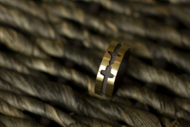 Carbon profiel ringen met gouden buitenzijde