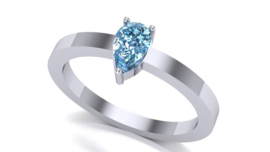Pear 0.37ct Fancy Vivid Blue VVS2 EX VG None