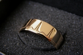 Gouden ECG ringen / Hartslag ring