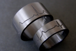 Zwarte zirkonium ECG ringen / Hartslag