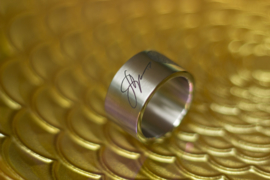 Titanium ring met Handtekening en vingerafdruk