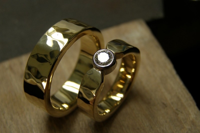 Geel gouden ring met diamant