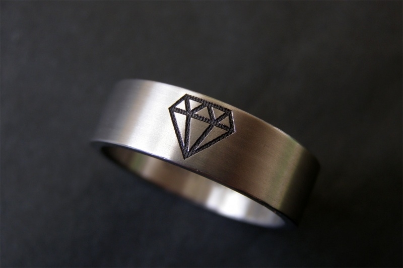 Titanium ring met Diamant