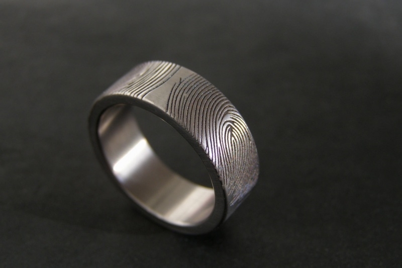 Vingerafdruk ring die 360c rond bezet is met vingerafdrukken.